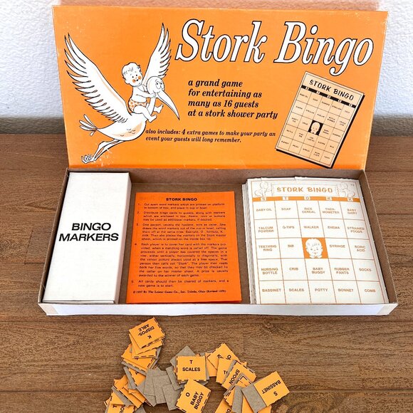 70's Stork Bingo Game - Baby Shower - Picture 2 of 5